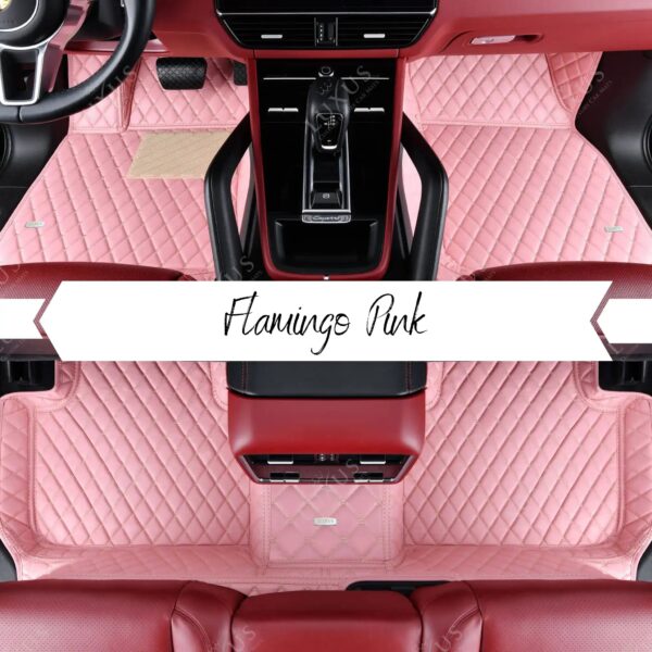 Flamingo Pink Diamond Luxury Car Mats Set